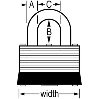 MASTER LOCK - 105D - 1-1/8in Wide Laminated Steel Warded Padlock pa2