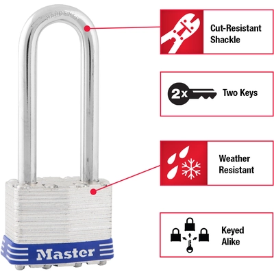 MASTER LOCK - 1TRILJ - 1-3/4in Laminated Padlock pa2
