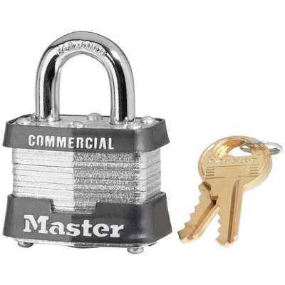 MASTER LOCK - 3 - 1-9/16in Wide Laminated Steel Warded Padlock pa1