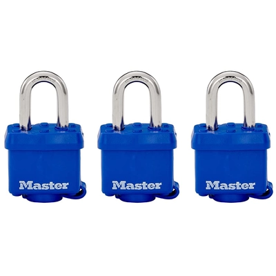 MASTER LOCK - 312TRI - 1-9/16in Wide Laminated Steel Pin Tumbler Padlock pa1