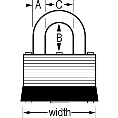 MASTER LOCK - 500D - 1-3/4in Wide Laminated Steel Warded Padlock pa2