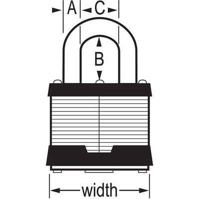 MASTER LOCK - 5KALJ-A297 - Laminated Steel Pin Tumbler Padlock with 2-1/2in (64mm) Shackle, Keyed Alike pa2