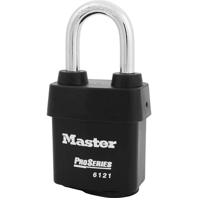 MASTER LOCK - 6121KALF-11G043 - Laminated Steel Rekeyable Pin Tumbler Padlock with 1-1/2in Brass Shackle pa1