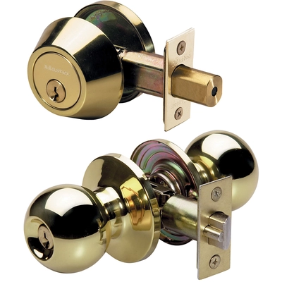 MASTER LOCK - BAC0603 - Ball Style Knob Entry Door Lock with Single Cylinder Deadbolt pa1