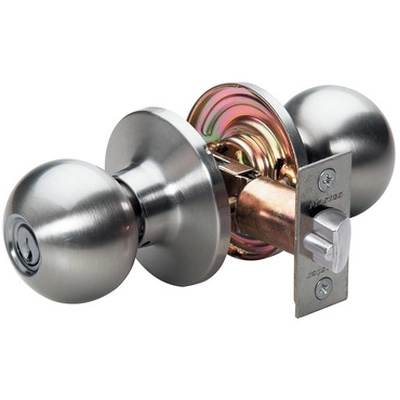 MASTER LOCK - BAO0115 - Ball Style Knob Entry Door Lock; Satin Nickel pa1