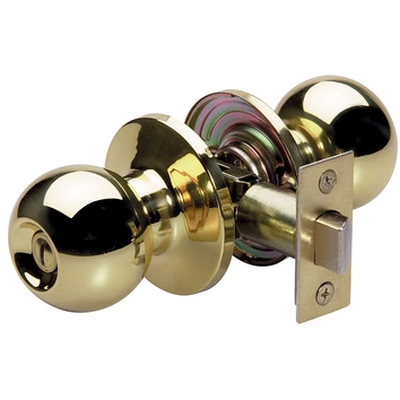 MASTER LOCK - BAO0303 - Ball Style Bed and Bath Door Knob; Polished Brass pa1