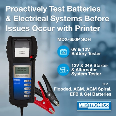 MIDTRONICS - MDX-650P SOH - Digital Battery System Analyzer Kit With Printer pa5