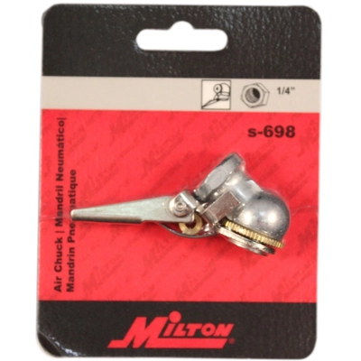 MILTON - S-698 - 1/4" FNPT Closed Ball Single-Head Locking Air Chuck with Grip pa2