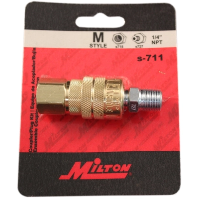 MILTON - S-711 - 1/4" NPT Air Compressor Coupler and Plug Kit pa2