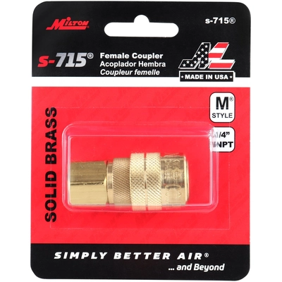 MILTON - S-715 - 1/4" NPT Brass Air Coupler pa2