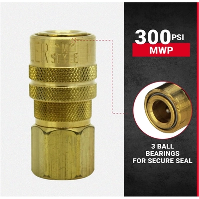 MILTON - S-718 - 3/8" NPT Female M-Style Brass Air Coupler pa3