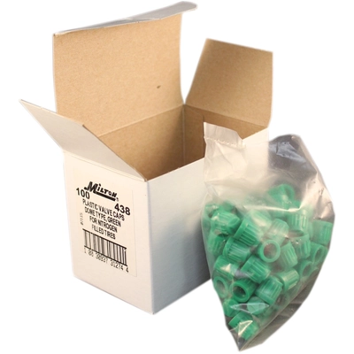 MILTON INDUSTRIES INC - 438 - TR VC8 Green Plastic Dome Cap pa2