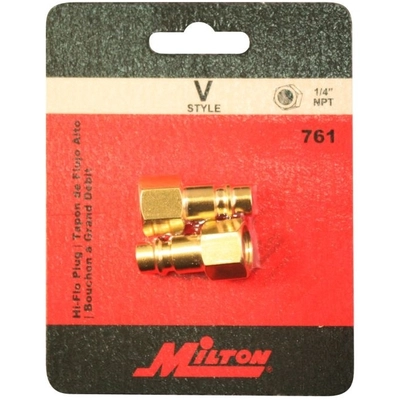 MILTON INDUSTRIES INC - 761 - 1/4" FNPT V-Style Female Brass Plug pa2