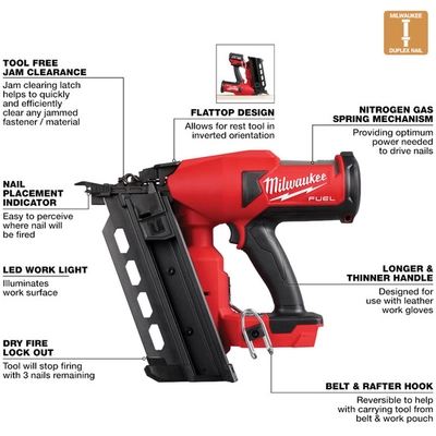 MILWAUKEE - 2844-20 - Duplex Nailer pa2