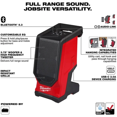 MILWAUKEE - 2954-20 - Jobsite Speaker pa2