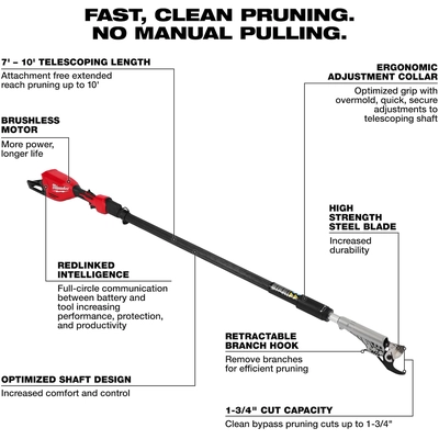 MILWAUKEE - 3008-20 - M18 Brushless Telescoping Pole Pruning Shears pa2