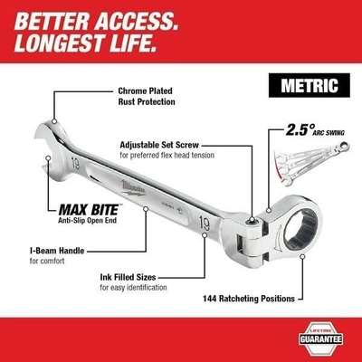 MILWAUKEE - 45-96-9611 - Flex Head Ratcheting Combination Wrench pa2