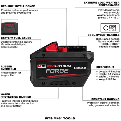 MILWAUKEE - 48-11-1813 - HD12.0 Battery Pack pa2
