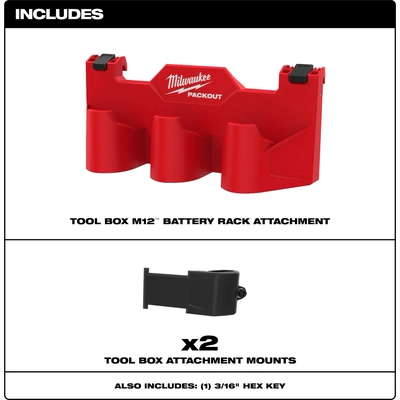 MILWAUKEE - 48-22-8604 - Packout Tool Box M12 Battery Rack Attachment pa2