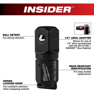 MILWAUKEE - 49-16-1666 - Box Ratchet 1/2" Anvil Adapter pa3