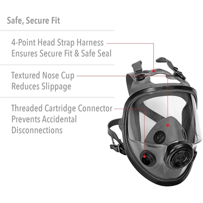 NORTH SAFETY - 54001 - Full Face Respirator with Dual Cartridge Connectors pa2