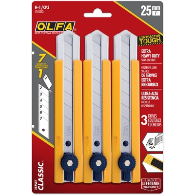 OLFA - 1150253 - Classic Extra Heavy-Duty Ratchet-Lock Utility Knife with Anti-Slip Grip pa1