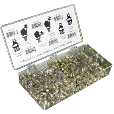 PAPCO - 020-902 - Hydraulic Metric Grease Fittings Kit Steel Zinc pa1