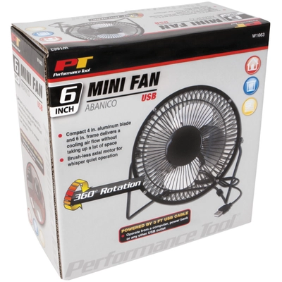 PERFORMANCE TOOL - W1663 - 6" USB Mini Fan pa1