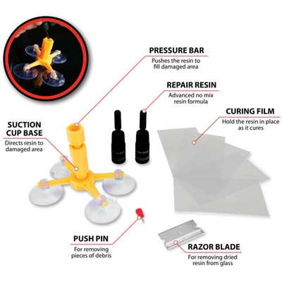 PERFORMANCE TOOL - W3071 - Deluxe Car Windshield Repair Kit pa1