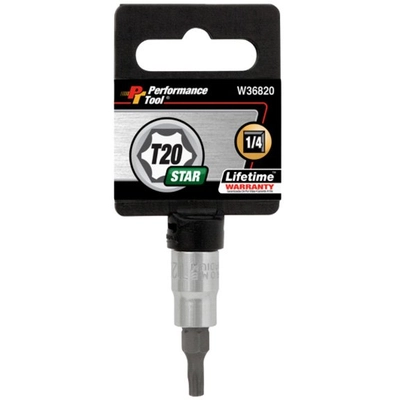 PERFORMANCE TOOL - W36820 - 1/4" Dr. T20 Star Bit Socket pa2