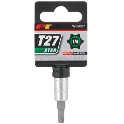 PERFORMANCE TOOL - W36827 - 1/4" Dr. T27 Star Bit Socket pa2