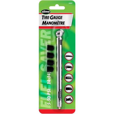 SLIME - 24037 - Pencil Tire Pressure Gauge with Valve Caps pa1