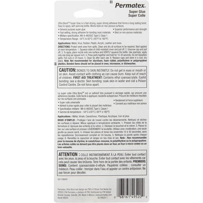 PERMATEX - 49520 - Ultra Bond Fast Drying Super Glue Adhesive pa2