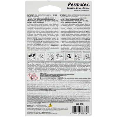 PERMATEX - 81844 - Professional Strength Rearview Mirror Adhesive pa3