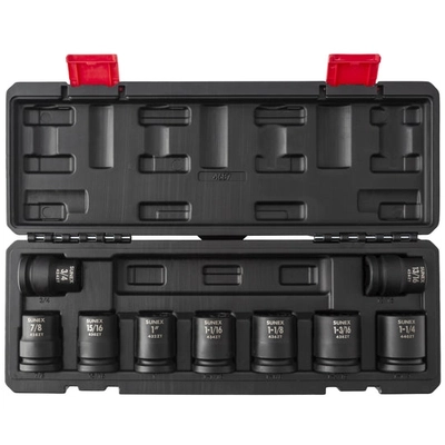 SUNEX - 4687 - 3/4" Drive Sae 12 Point Standard Thin Wall 9-Piece Impact Socket Set pa2