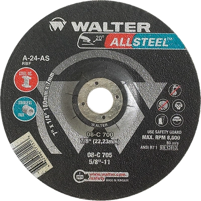 WALTER SURFACE TECHNOLOGIES - 08C602 - 6" x 1/8", 7/8" GRINDING WHEEL pa2