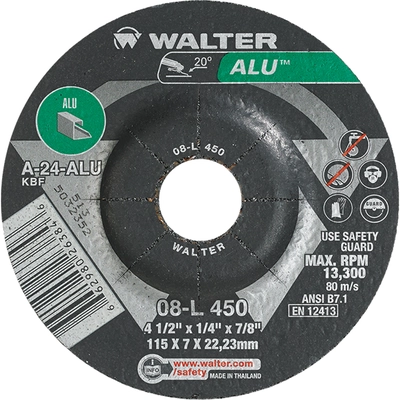 WALTER SURFACE TECHNOLOGIES - 08L450 - 4-1/2" x 1/4", 7/8" Centre Grinding Wheels pa2