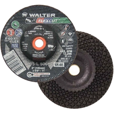 WALTER SURFACE TECHNOLOGIES - 15L506 - 5x5/8-11 Flexcut Spin-On Grinding Wheels pa2