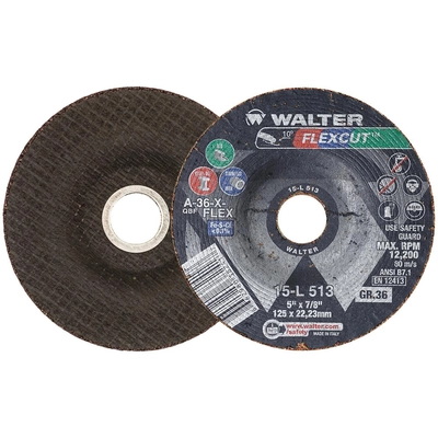 WALTER SURFACE TECHNOLOGIES - 15L513 - 5" X 7/8 Premium Performance Depressed Center Wheel, pa3
