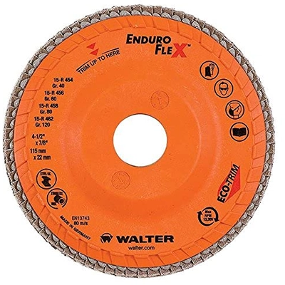 WALTER SURFACE TECHNOLOGIES - 15R456 - 4-1/2 x 7/8 Enduro Flex Flap Disc pa3