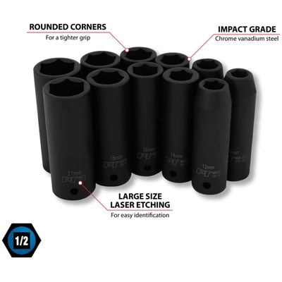 PERFORMANCE TOOL - M591DB - Deep Impact Socket Set pa2