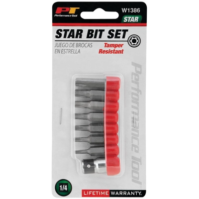 PERFORMANCE TOOL - W1386 - Tamper Resist Star Bit Set pa2