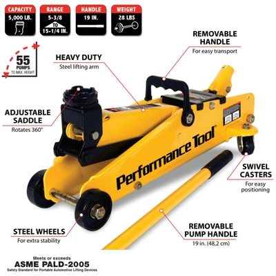 PERFORMANCE TOOL - W1640 - Garage Jack pa2