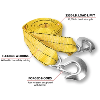 PERFORMANCE TOOL - W1822 - Tow Strap With Hook pa3
