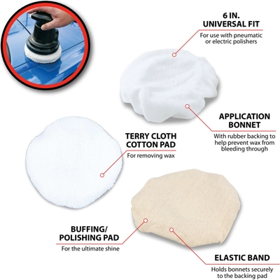 PERFORMANCE TOOL - W50055 - Polishing Bonnet Buffing Pads pa3
