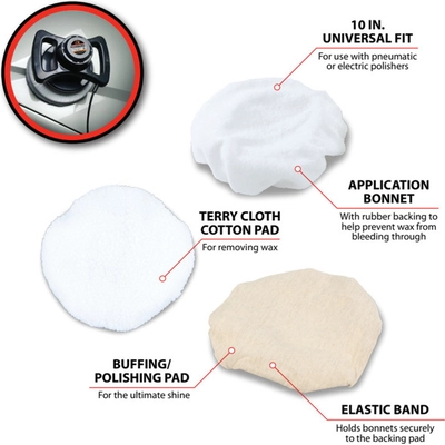 PERFORMANCE TOOL - W50056 - Polishing Bonnet Buffing Pads pa3