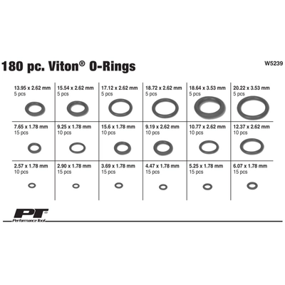 PERFORMANCE TOOL - W5239 - Viton O-Ring Assortment pa2