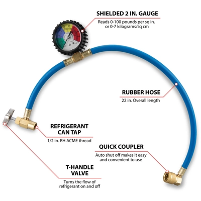 PERFORMANCE TOOL - W83137 - Recharge Hose And Gauge pa2