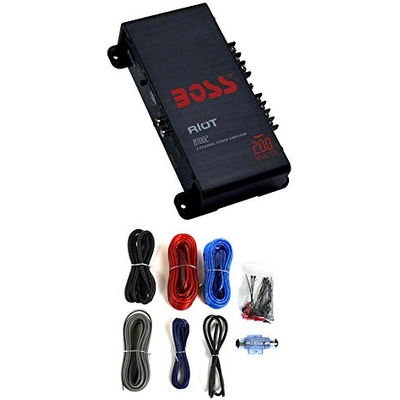 BOSS - R1002 - 2-Channel RIOT Car Audio Power Amplifier Amp + 8 Gauge Amp Kit pa1