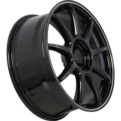 DAI WHEELS - DW1361702 - REV Gloss Black - Machined Lip Wheel  (17x7.5 42mm) pa1